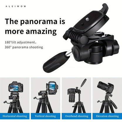 Camera Tripod 74 Inch Aluminum Alloy Heavy Duty with Dual Quick Release Plate, Phone Clip & Carrying Bag – Professional Stand for DSLR, Mirrorless, Webcam, Projector & Spotting Scope