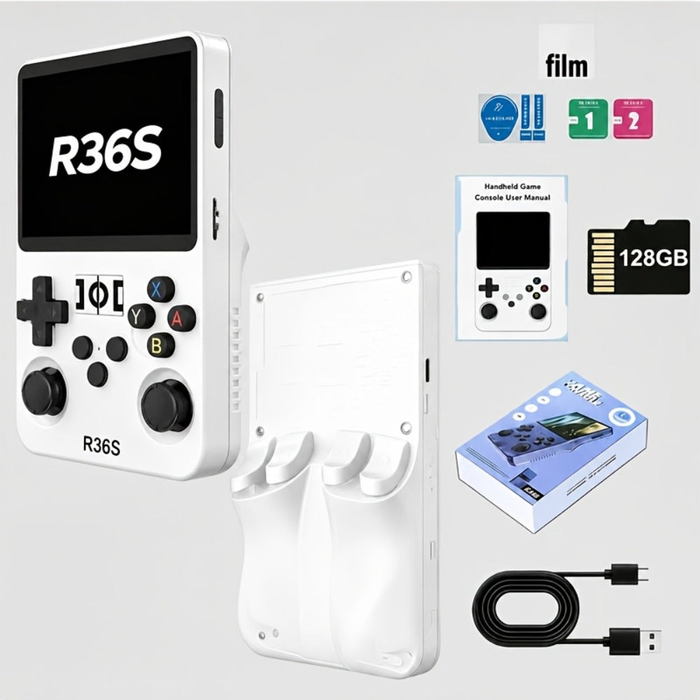 Retro Handheld Game Console R36S2 with 3.5-Inch IPS HD Screen, 3000mAh Battery, TF Card Expansion & HD TV Output – Portable Plug and Play Emulator Gaming Device, 5 Colors, Gift for Kids & Adults