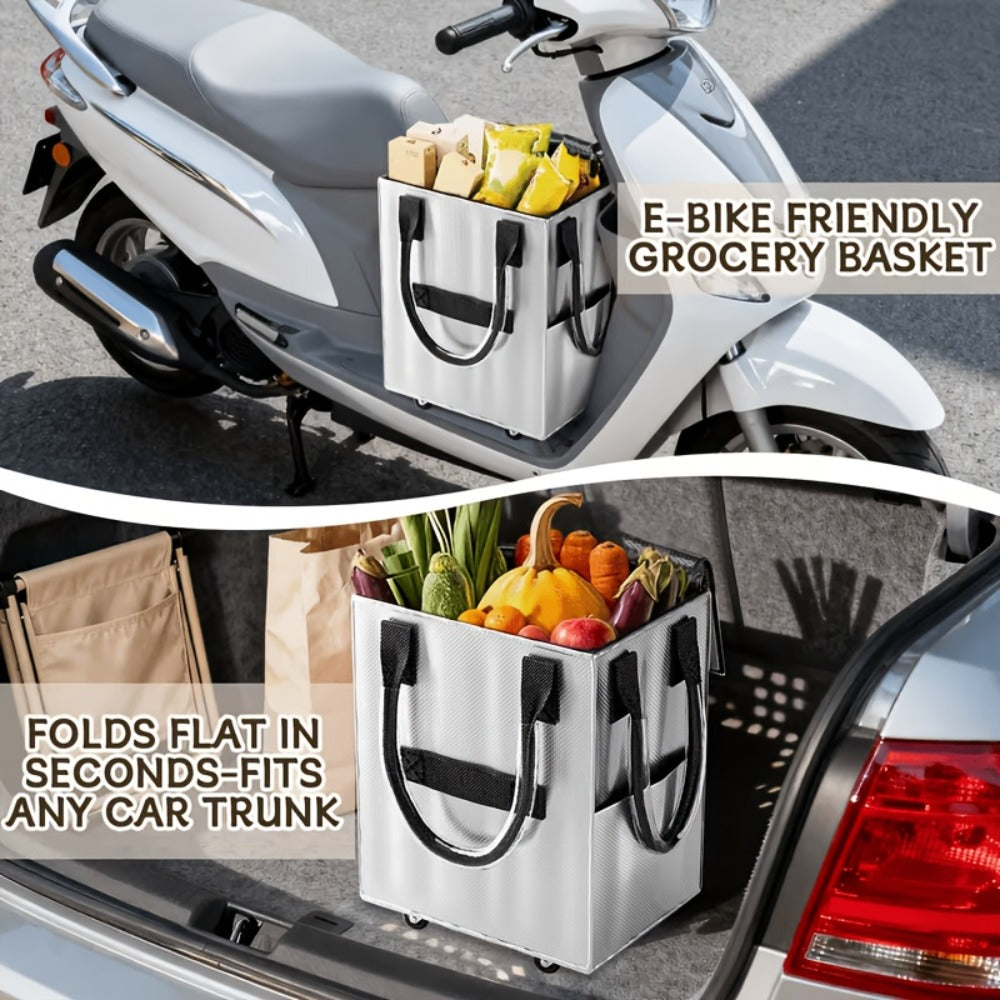 60 L Rolling Grocery Bag with Wheels in Black or Rose Gold for Shopping, Travel and Utility Use