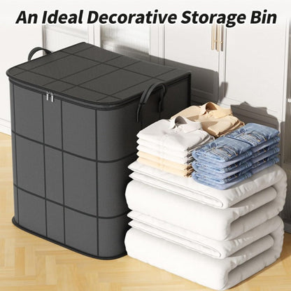 Large Clothes Storage Bags 3 Pack – Collapsible Closet Organizer Bins with Reinforced Handles & Sturdy Zippers for Clothing Blankets Comforters Under Bed Storage