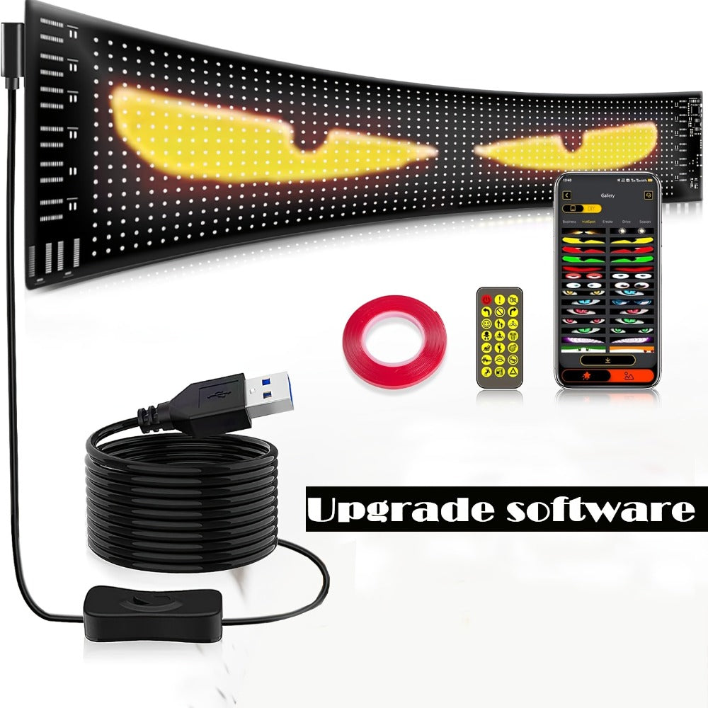 LED Scrolling Sign App Controlled Flexible LED Matrix Display Panel Programmable Animated Text for Car Home Party Birthday Holiday Decoration - Multiple Sizes