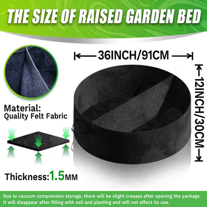 Round Divided Fabric Raised Grow Bed with Handles in 24-, 36-, 48- or 60-Inch Diameter Options