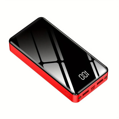 Power Bank 30000mAh or 100000mAh with 22.5W Charging, Digital Display and LED Flashlight in Black or Red