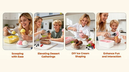 Electric Heated Ice Cream Scoop USB-C Rechargeable with 3 Temperature Settings 120°F 140°F 160°F IPX7 Waterproof Ergonomic Handle Gift for Ice Cream Lovers