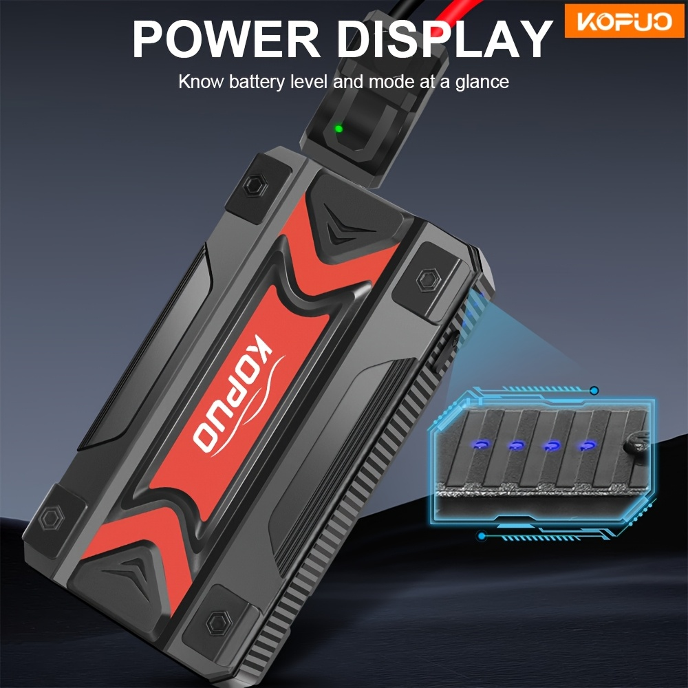 Car Jump Starter Power Bank 3-in-1 12V Battery Booster Charger LED Flashlight SOS for Cars Motorcycles SUVs Compact Emergency Starter Dead Battery in Seconds