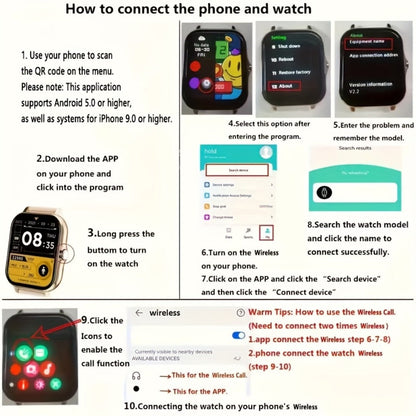 Smartwatch with Free Bonus Strap, 1.83" Full Touch Screen, Phone Answering & Message Notifications, Step & Calorie Pedometer, Multiple Exercise Modes, Weather Alerts, Heart Rate Monitor – Men & Women Android & iPhone