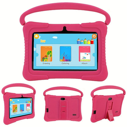 Kids Tablet 7 Inch Android 2GB RAM 16GB 32GB ROM 1TB Expandable WiFi Dual Camera Parental Control Educational Games Eye Protection Drop-Proof Silicone Case Tablet for Kids Toddlers – Pink Blue Purple Navy