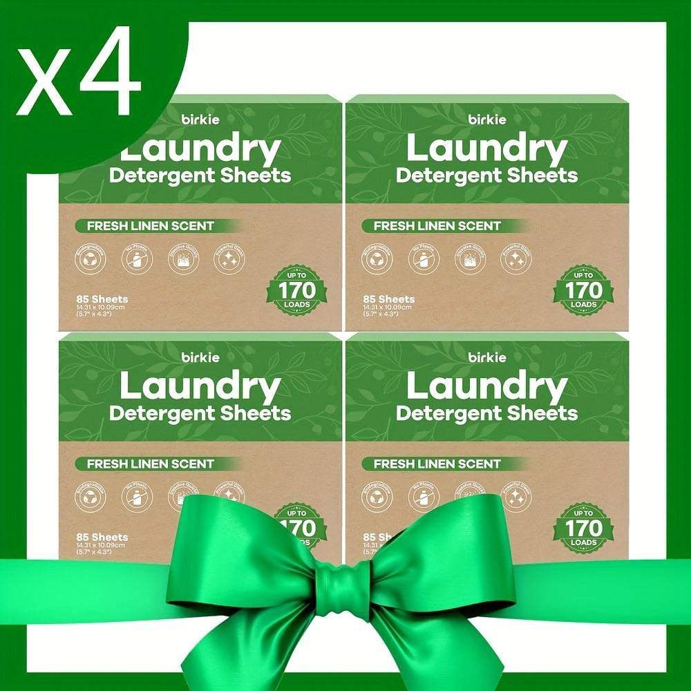 Birkie Fresh Linen Laundry Detergent Sheets, 85-Sheet Cartons with Single or Multipack Options