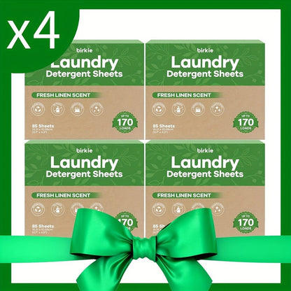 Birkie Fresh Linen Laundry Detergent Sheets, 85-Sheet Cartons with Single or Multipack Options