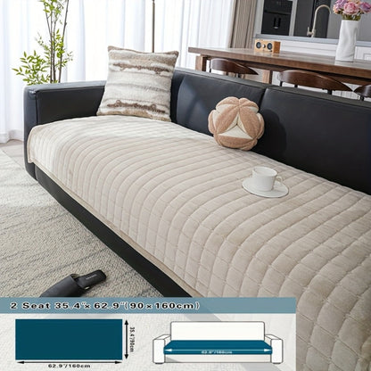 Plush Sofa Cushion Cover in Coffee, Gray or White with Two-, Three- and Four-Seat Size Options