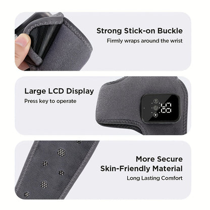 Foot Massager Electric Heated Ankle Wrap | 3 Heat Levels 3 Vibration Modes Touch Screen Timer | Relieves Ankle Pain Plantar Fasciitis Arthritis Muscle Fatigue | Fits Left & Right Feet | 1pc or 2pc Set