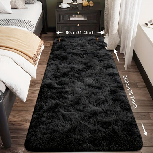 Tie-Dye Plush Fluffy Mat Absorbent Non-Slip – Luxury Soft Bathroom Rug for Living Room & Bedroom, Modern Home Decor Floor Mat, 31.5x78.7 in – Light Grey, Dark Gray, Light Pink, Black