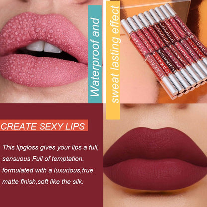 18-Piece Matte Lipstick Set for Women — Long-Wearing Smudge-Proof Moisturizing Liquid Formula, Smooth Creamy Velvety Finish, All-Day Comfortable Wear, Multi-Shade Lip Color Collection Gift