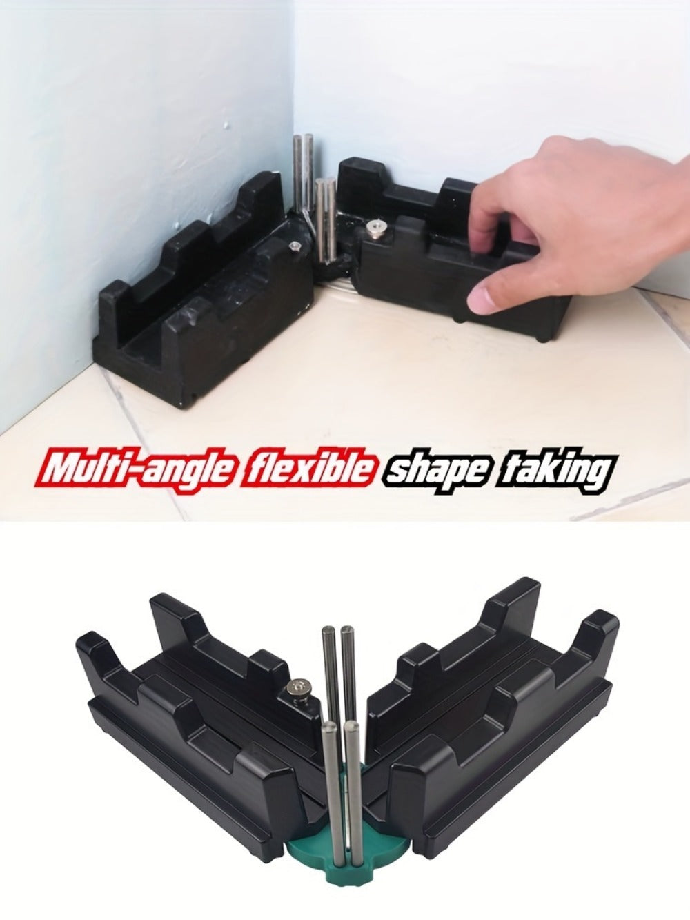 Two-in-One Adjustable Miter Angle Measuring and Cutting Guide for 45- to 180-Degree Layout Work