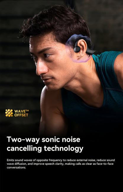 Open Ear Air Conduction Headphones Wireless, Mosyxe Sport Earphones with Noise Cancelling Mic, Seamless Bluetooth Pairing, Lightweight Open-Ear Design for Running Cycling Hiking Gym Outdoor Sports