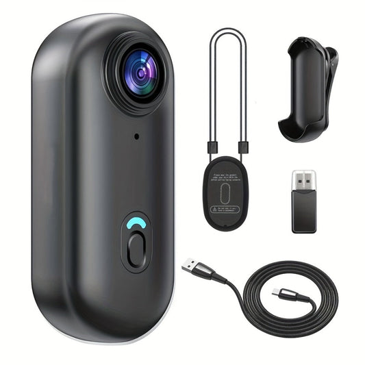 Thumb Size 1080P Body Camera Wearable Clip-On Sports Cam – 1.25oz Magnetic Mount, 150-Min Battery, 360° Rotating Clip for Work, Travel, Fishing, Pet Monitoring, Cycling & Outdoor Activities | POV Recorder