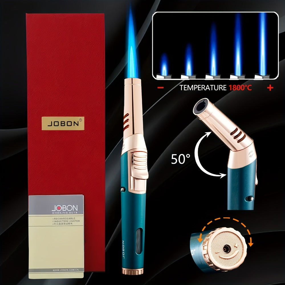 JOBON Pen-Style Torch Lighter with Rotating Nozzle, Slim Metal Body and Two Finish Options