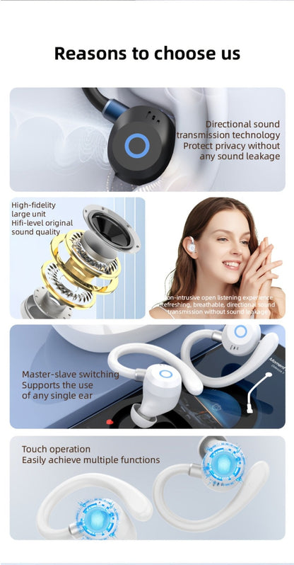 Wireless Earbuds HiFi Stereo with Active Noise Canceling, LED Display, Touch and Fast USB Charging
