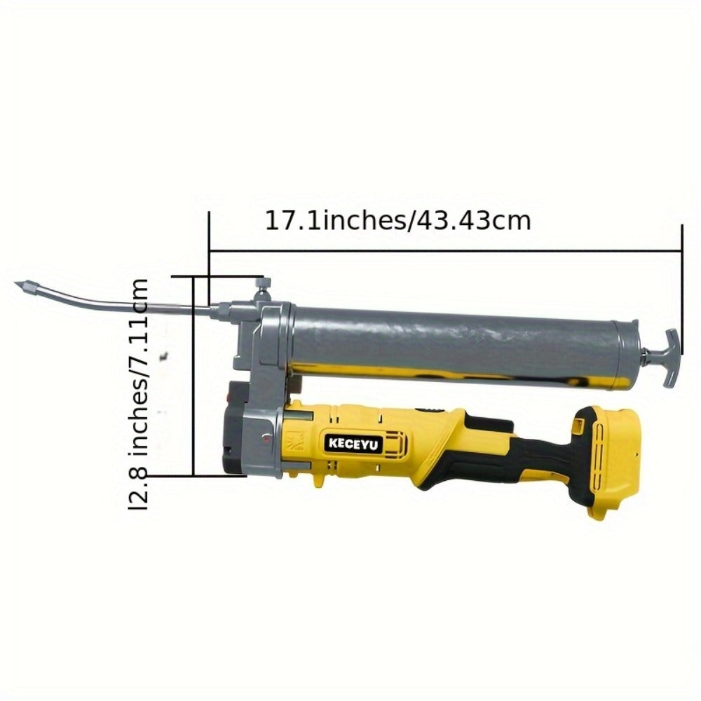 Cordless Grease Gun 10000 PSI Electric Grease Gun Kit with 2 Batteries Charger 39.4 Inch Flexible Hose LED Light Battery Powered for Automotive Garage Farm Equipment Yellow Red