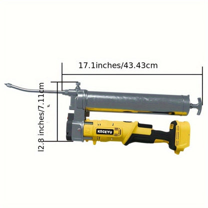 Cordless Grease Gun 10000 PSI Electric Grease Gun Kit with 2 Batteries Charger 39.4 Inch Flexible Hose LED Light Battery Powered for Automotive Garage Farm Equipment Yellow Red
