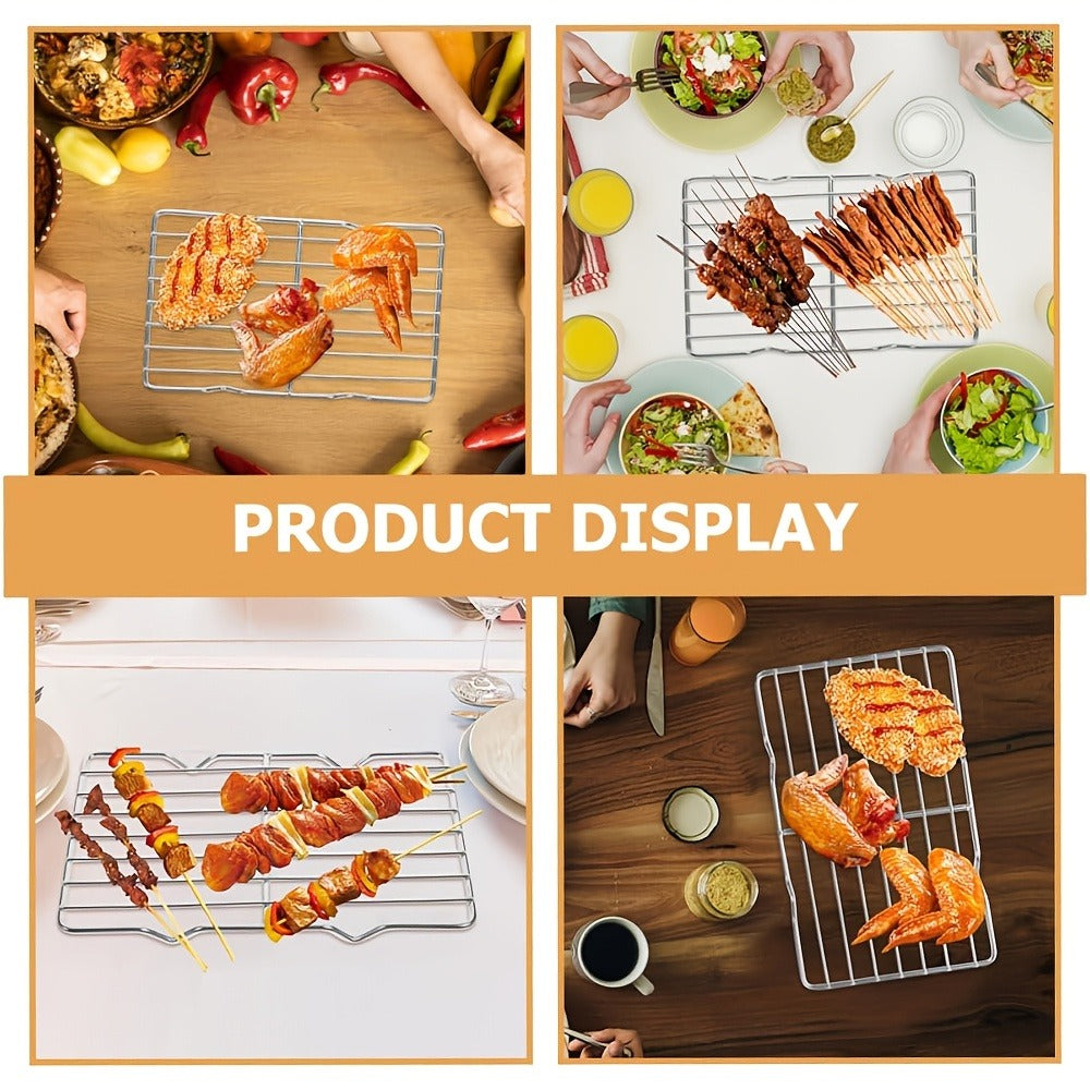 Two-Piece Carbon Steel Cooling Rack Set in Two Sizes for Cookies, Cakes, Roasting and Grilling