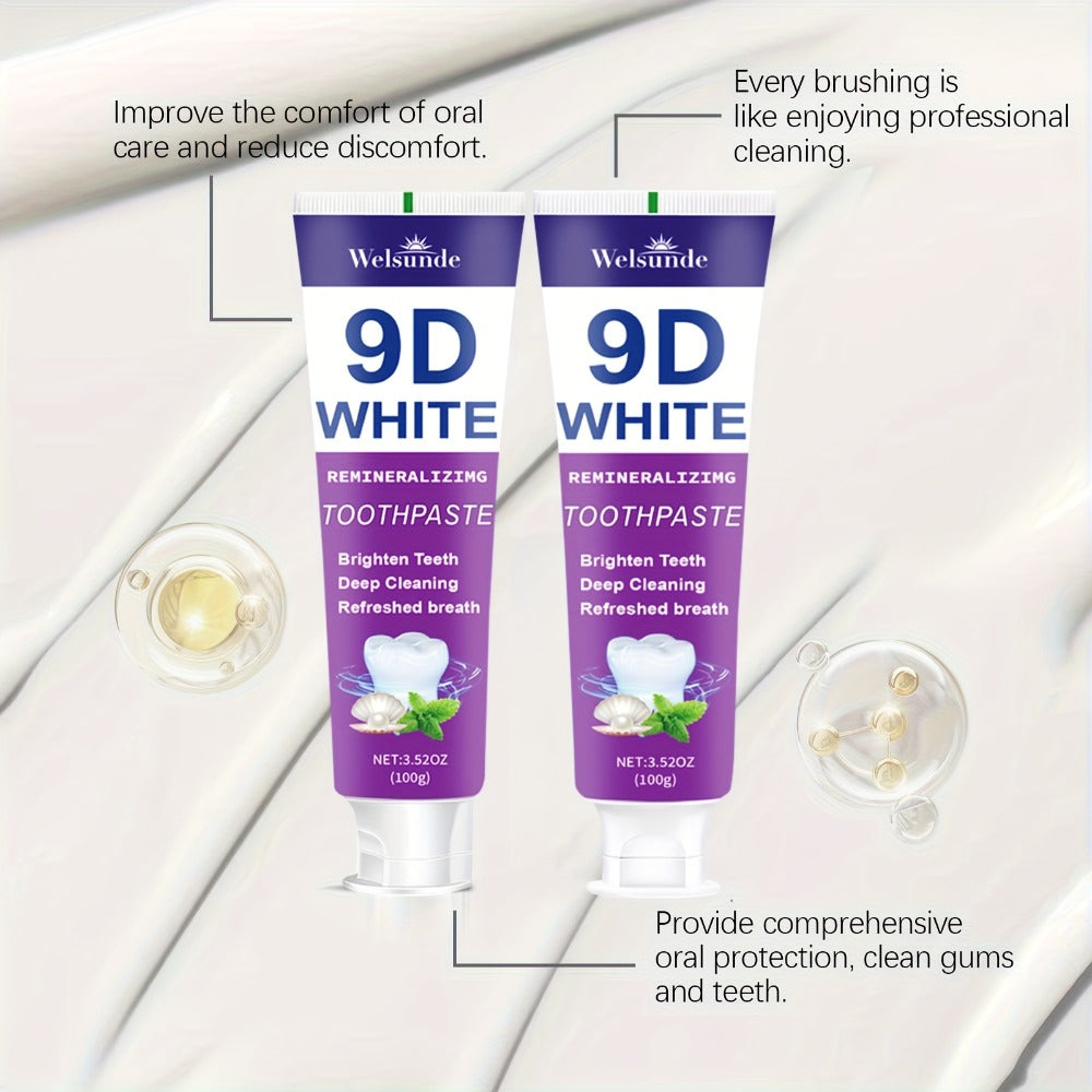 Four-Pack 100g Purple Mint Toothpaste Tubes with 9D Label Design and 400g Total Listed Quantity