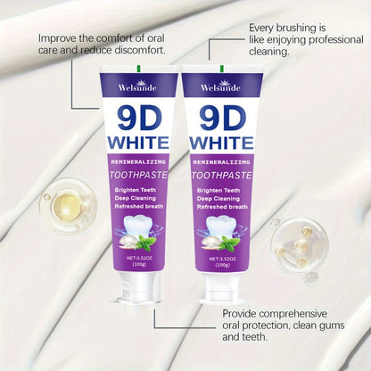 Four-Pack 100g Purple Mint Toothpaste Tubes with 9D Label Design and 400g Total Listed Quantity