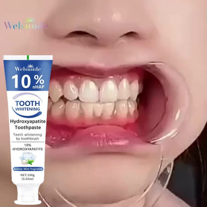Two-Pack 100g Mint Toothpaste Tubes with 10% Hydroxyapatite Highlighted on the Package Labels