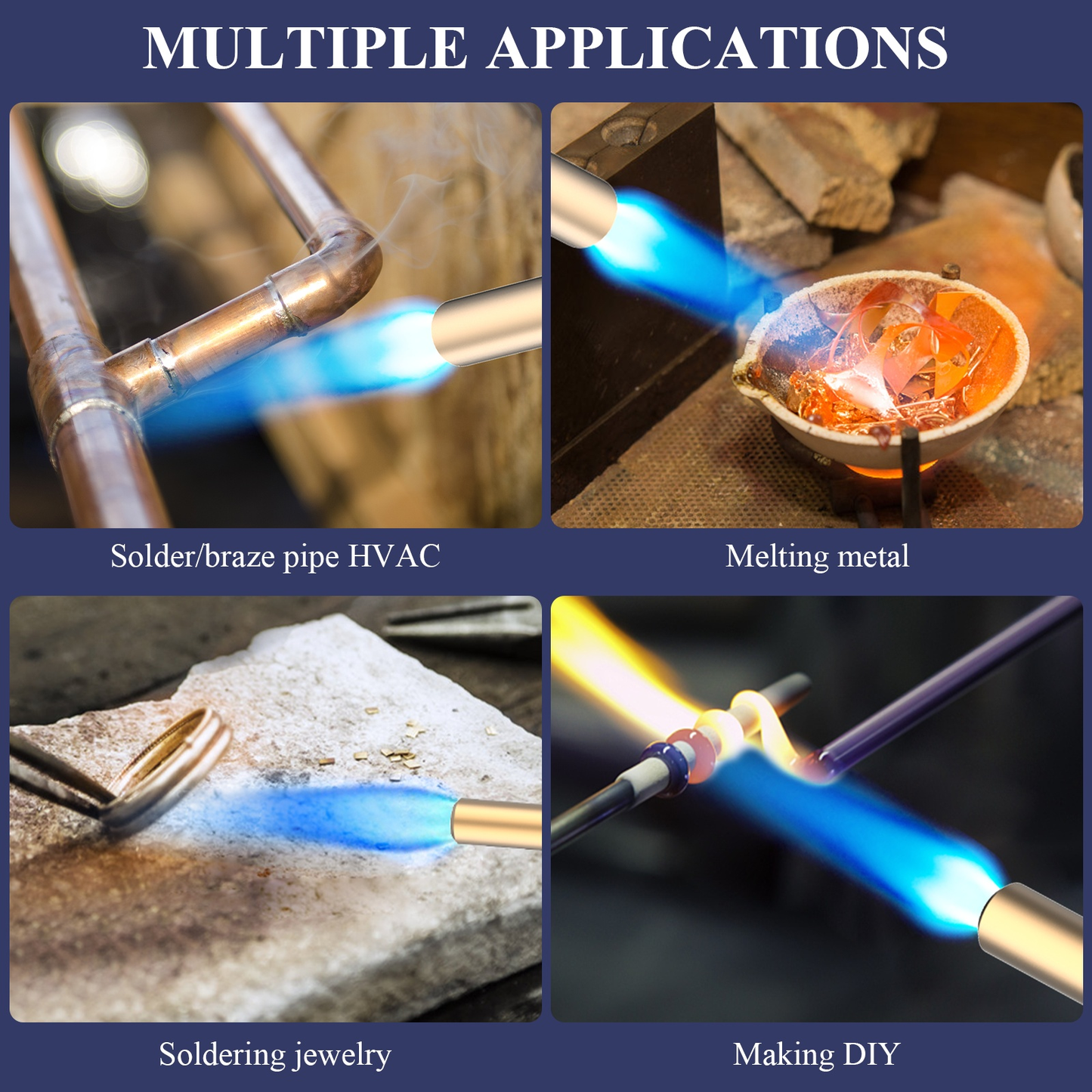 Torch Kit with Trigger Start Propane Torch Head, 5Ft Hose & Holster, Blow Torch for Brazing, Soldering, Welding, BBQ & Campfire, Propane Torch with Cylinder Clip Option (Cylinder Not Included)