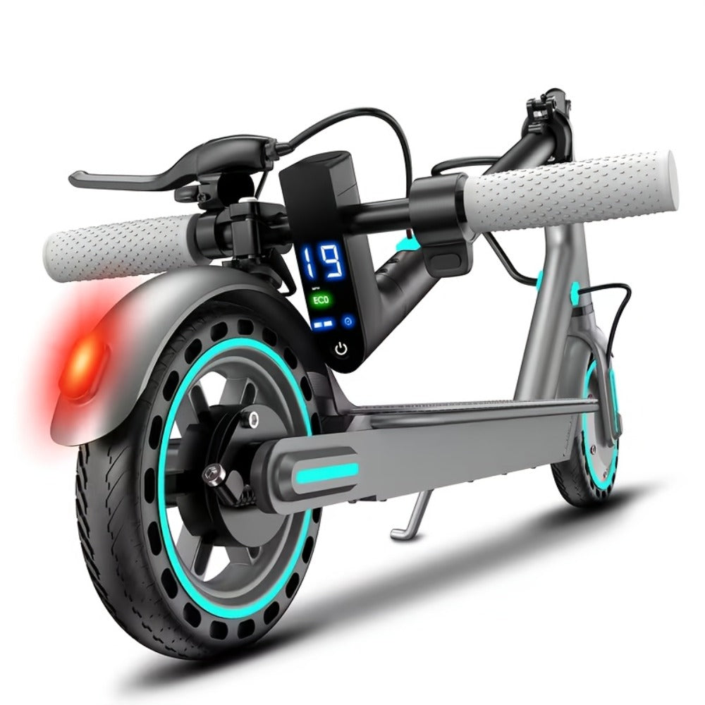 350W Foldable Electric Scooter for Adults 8.5 Inch Solid Tires 3-Speed LCD Display Dual Drum Brake EABS 15-20km Range 265 lb Capacity 32 lb Lightweight Urban Commuter E-Scooter