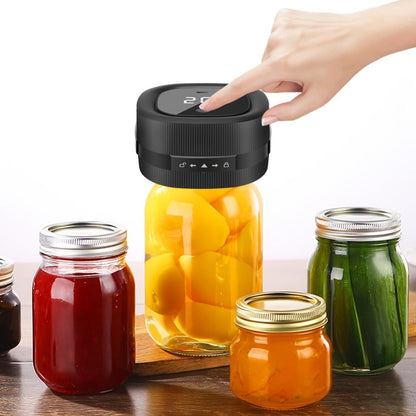 Electric Jar Vacuum Sealer with One-Button Operation and White, Black or Basic Black Model Options