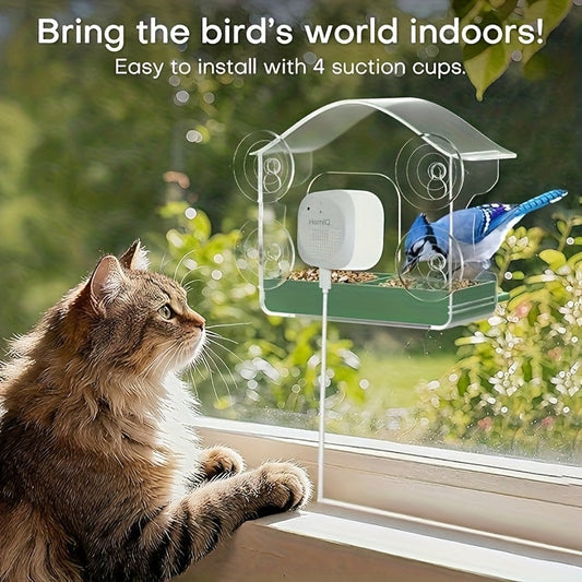 Bird Watching Camera 2K HD WiFi Smart Feeder - AI Night Vision