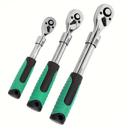 Three-Piece Ratchet Handle Set with 1/4, 3/8 and 1/2-Inch Drives, 72- or 24-Tooth Options Pictured