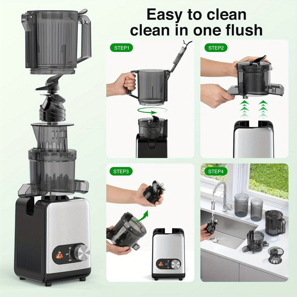 Cold Press Juicer Machine with Large Feed Chute - Slow Masticating Juicer for Whole Fruits & Vegetables