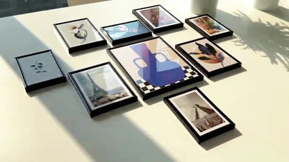 Three-Piece Square Picture Frame Set in Black or White with 8 x 8 or 12 x 12-Inch Wall Options