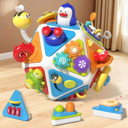 21-in-1 Toddler Busy Board Activity Cube – Early Educational Sensory Toy for Boys & Girls Ages 1-3 | Travel Toy | 1st Birthday & Christmas Gift for Kids