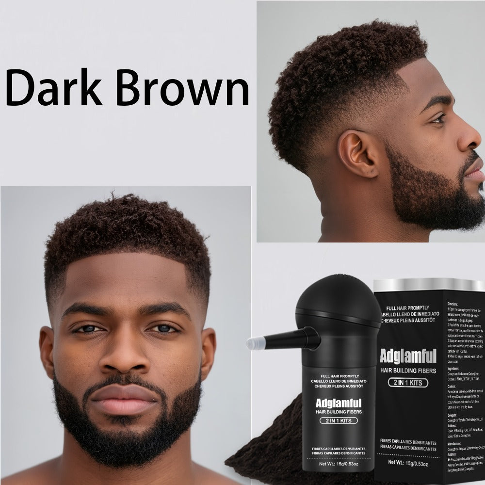 15-Gram Hair Fiber Kit with Directional Spray Applicator in Four Black and Brown Shade Options