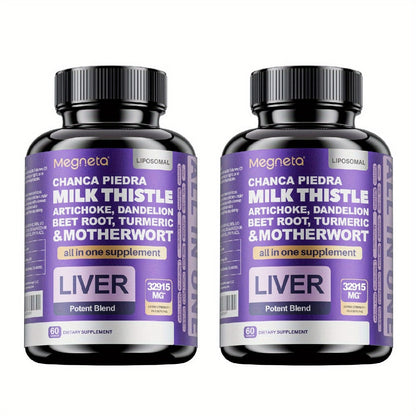 Dietary Supplement Milk Thistle, Turmeric and Dandelion Root Capsules, Source-Labeled 24,000mg Blend