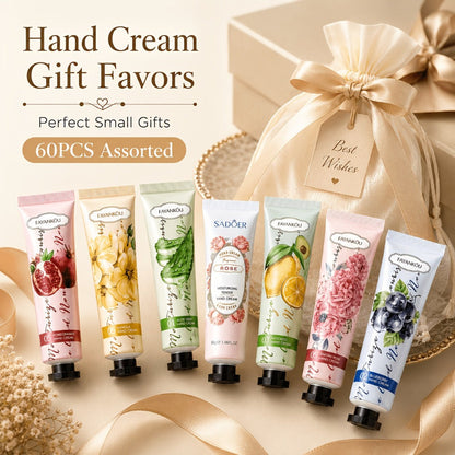 Sixty-Piece Travel Hand Cream Assortment with Random Fruit, Floral and Color-Printed Mini Tubes