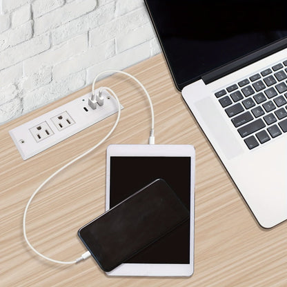 Power Strip Recessed Desk Outlet with Flush-Mount Design, USB-A, USB-C and 1.5-Meter Extension Cord