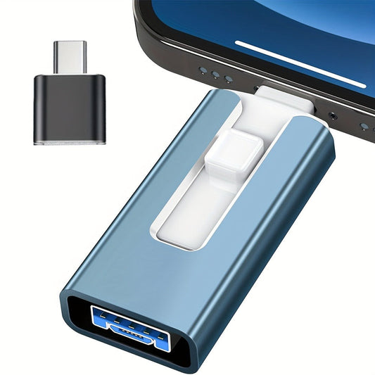 Photo Stick 256GB for iPhone iPad – One-Click Backup USB Flash Drive with Password Protection High-Speed External Memory Stick for iPhone 15 14 13 12 11 Android PC Mac