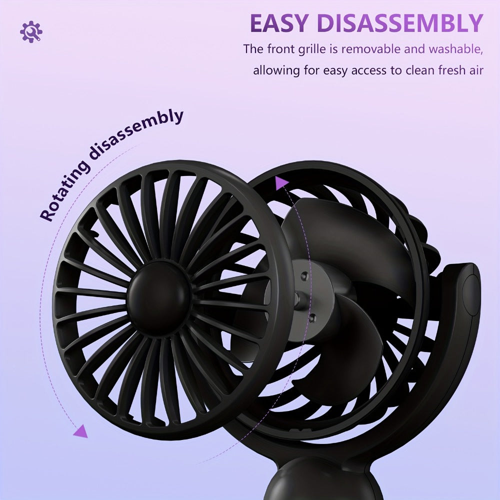 Mini Handheld Fan Set with Pivoting Heads, Three Speeds, USB-C Charging and 3- or 6-Piece Color Packs