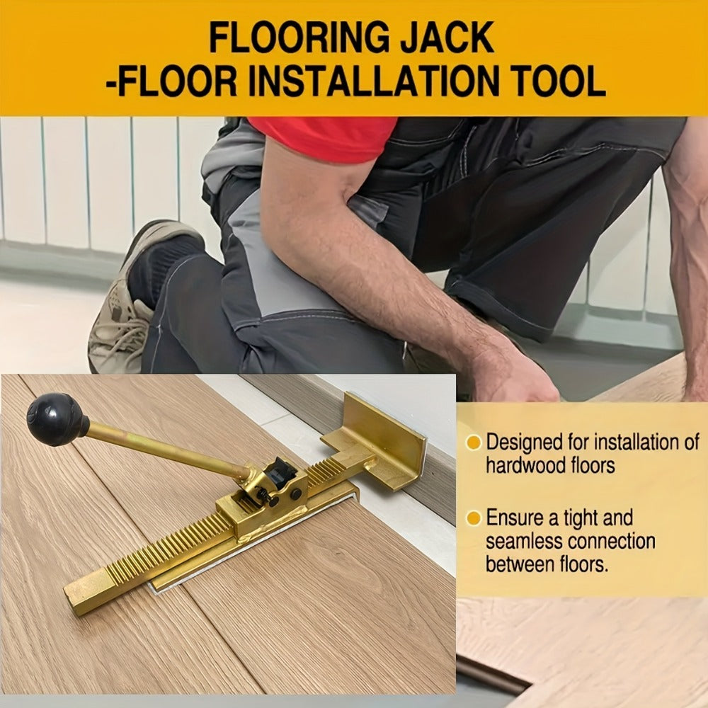 Hardwood Flooring Jack and Positioning Tool for Tongue-and-Groove, Laminate and Engineered Wood Installation