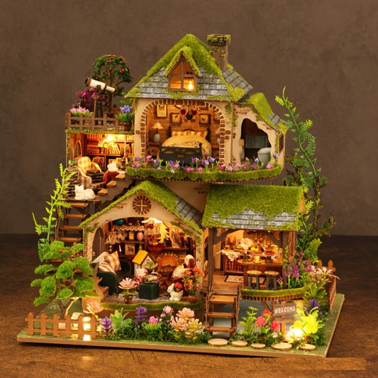DIY Wooden Forest Hut Model Kit Handcrafted Miniature Cabin Assembly Set for Adults Teens – No Glue Laser-Cut Wood 3D Puzzle Creative Home Decor Gift for Birthday Christmas Valentine's Day