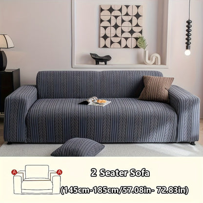 Sofa Cover Stretchy Washable Slipcover for 1 2 3 4 Seater Couch, Zigzag Textured Fabric, Scratch Slip Resistant Furniture Protector, Cream White Light Grey Dark Gray Coffee Brown