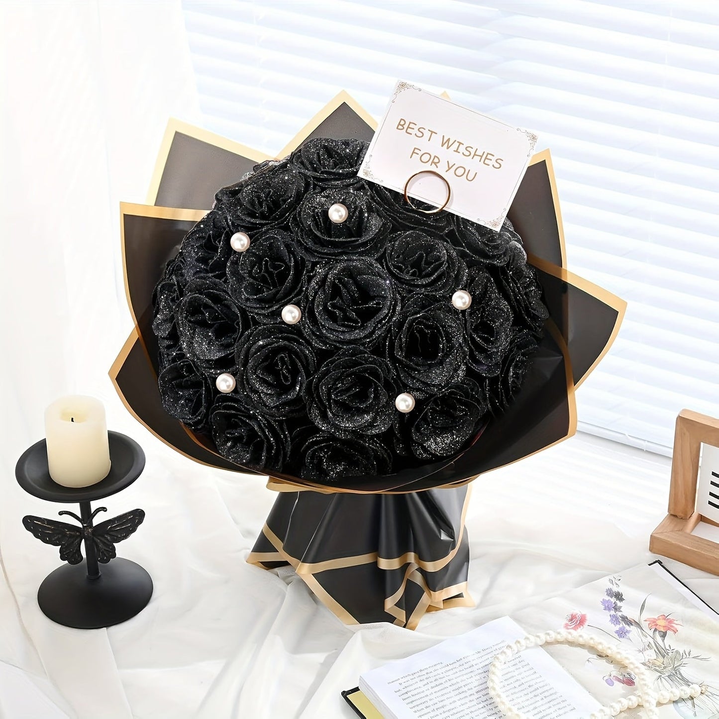 Artificial Flash Rose Bouquet 24/36 Pcs – Simulation Shiny Fake Roses for Wedding, Engagement, Anniversary & Holiday Decorations, Multiple Colors