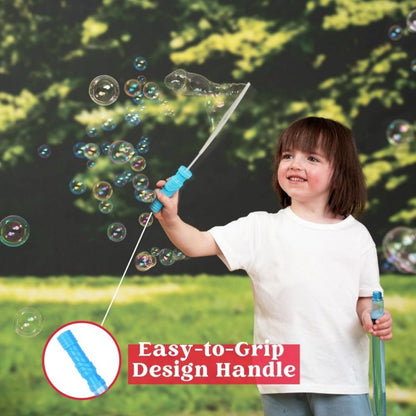 Big Bubble Wands Bulk with Refill Solution – 14.6 Inch Giant Bubble Maker 12 or 36 Pack for Kids, Summer Outdoor Party Favor Easter Basket Stuffer Birthday Gift School Activity Supplies
