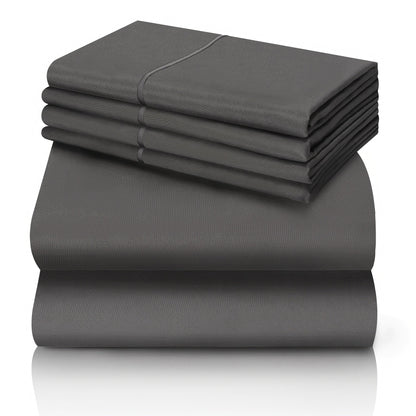 California King Sheet Set 6-Piece Breathable Cooling Bed Sheets Ultra-Soft Hotel Luxury Microfiber 18 Inch Deep Pocket Wrinkle Fade Resistant Flat Sheet Fitted Sheet 4 Pillowcases Multiple Colors