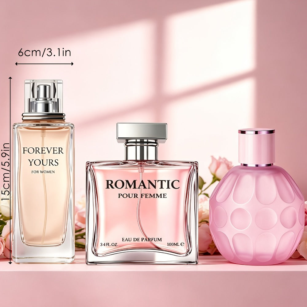 Women's Perfume Set 3-Pack Signature Fragrance Collection 10.1oz - Quince Lychee Musk, Pear Vanilla Sandalwood & Amber Berry Woods