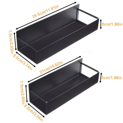 Magnetic Storage Box Organizer for Refrigerator, Washing Machine & Coffee Machine – Strong Magnetic Adsorption No-Drill Spice Rack & Kitchen Organizer, Stylish Household Storage (Black/White, 2/4pcs)